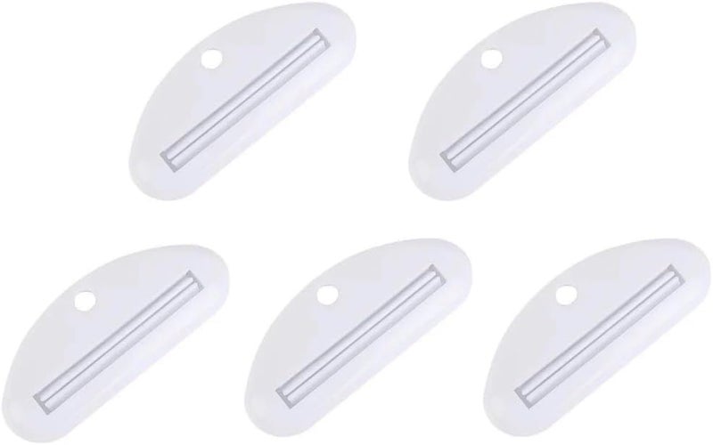 5Pcs White Plastic Toothpaste Squeezer,Toothpaste Tube Squeezer Dispenser,Toothpaste Clips for Saving Toothpaste,Kid Friendly, Simple and Practical, Aids and Accessories